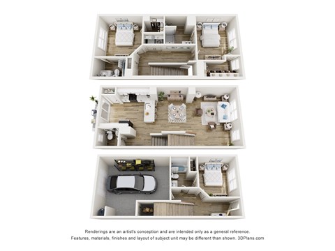 Floor plan for 3 beds, 3.5 baths, 1798 sqft